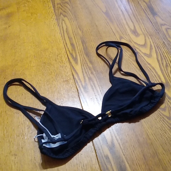 Andie Womens Bikini Top BLACK Medium TRIANGLE Swim Vacation Beach CANNES - Picture 3 of 7